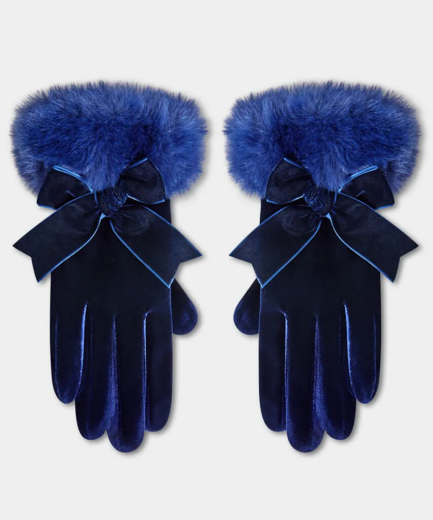 After Dark Faux Fur Trim Gloves