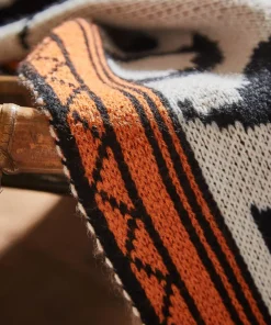 Beautifully Geo Reversible Knitted Throw