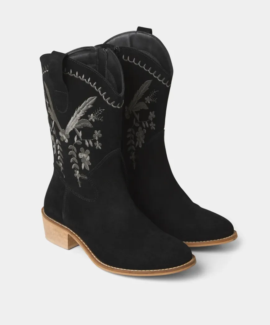 Belvedere Embroidered Suede Boots