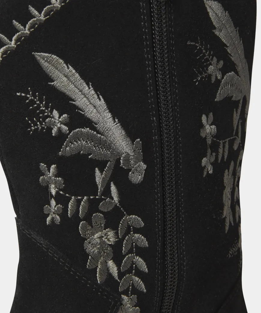 Belvedere Embroidered Suede Boots