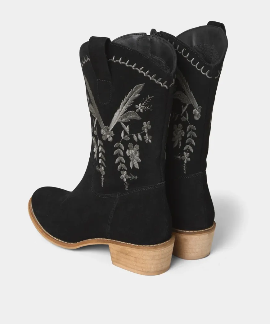 Belvedere Embroidered Suede Boots