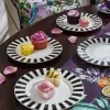 Bombay Duck Sophisticated Stripe Tea Plates