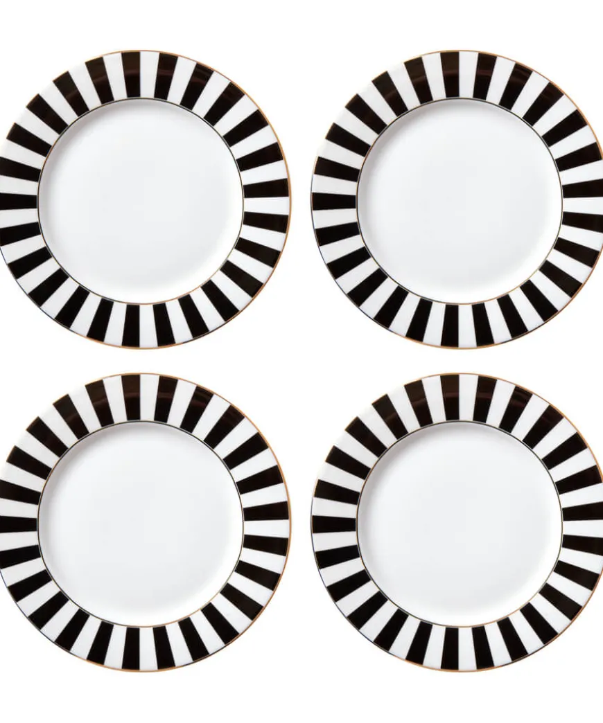 Bombay Duck Sophisticated Stripe Tea Plates