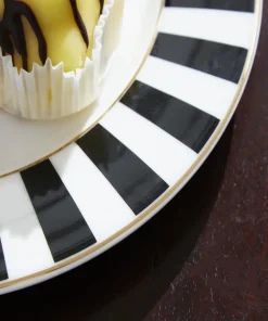 Bombay Duck Sophisticated Stripe Tea Plates