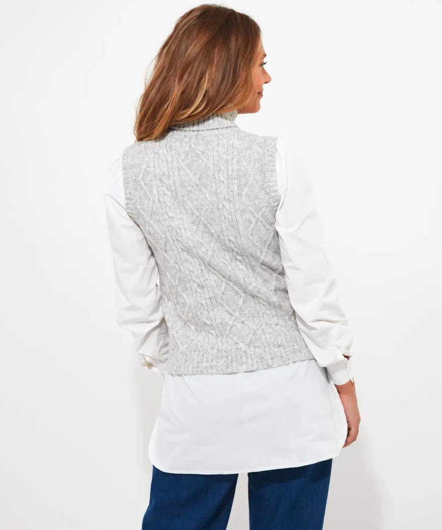 Charming Cable Knit Vest