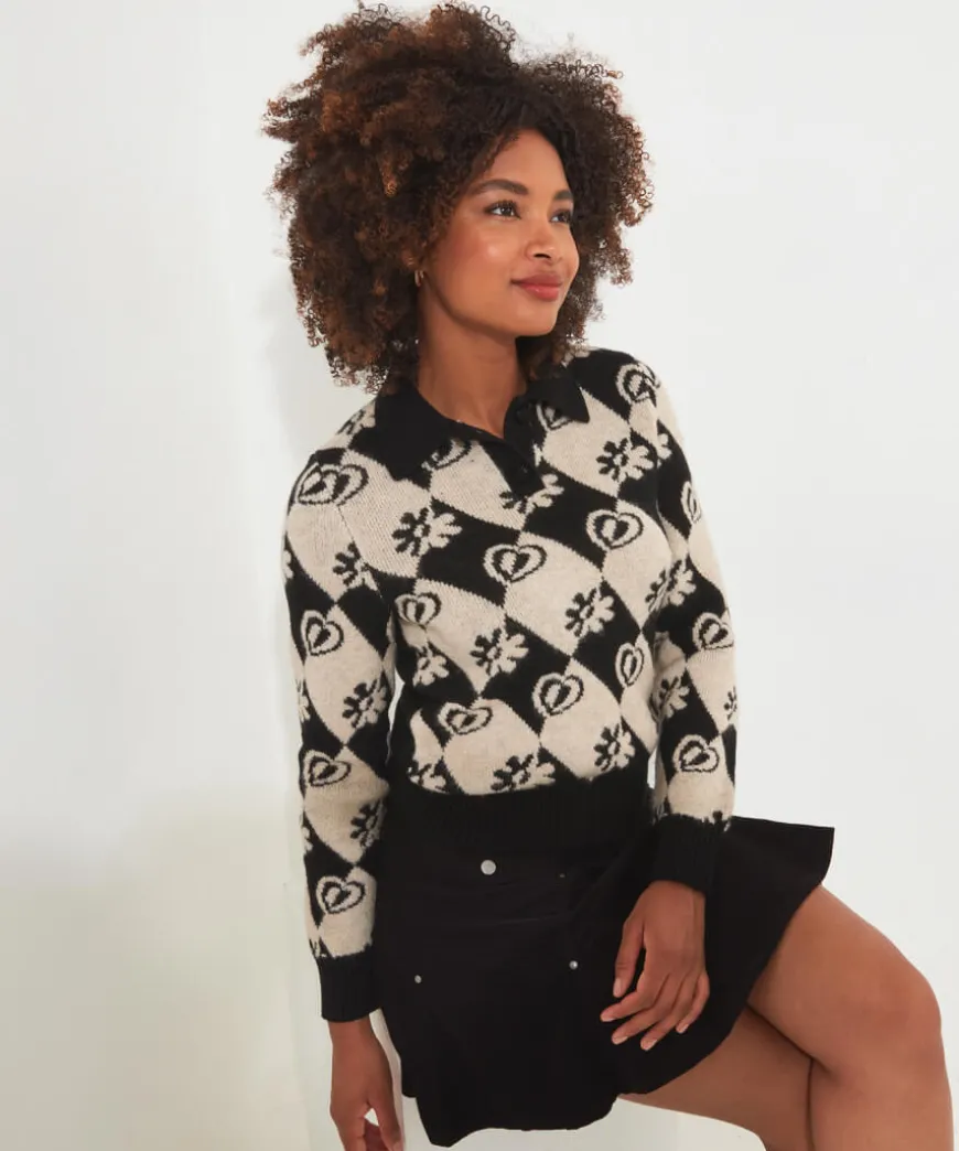 Check Mate Collared Jumper