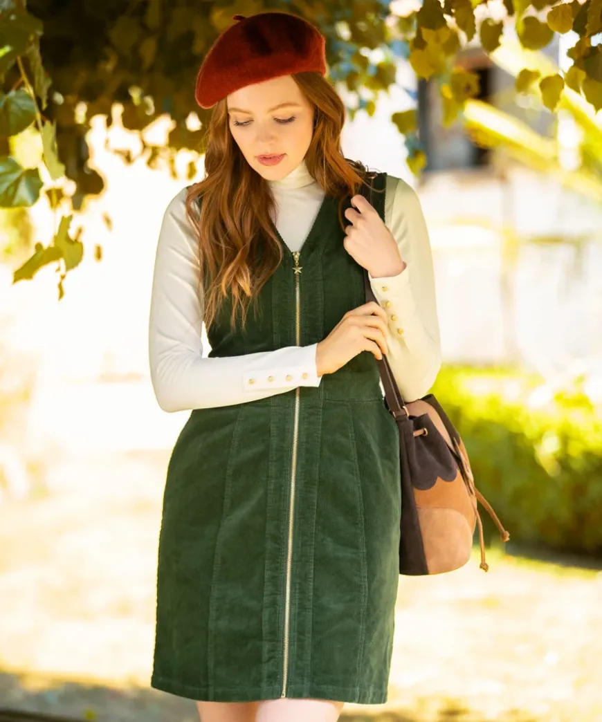 Confident Cord Pinafore Dress
