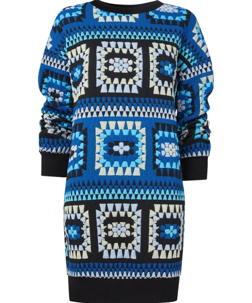 Crochet Effect Sweat Tunic Dress
