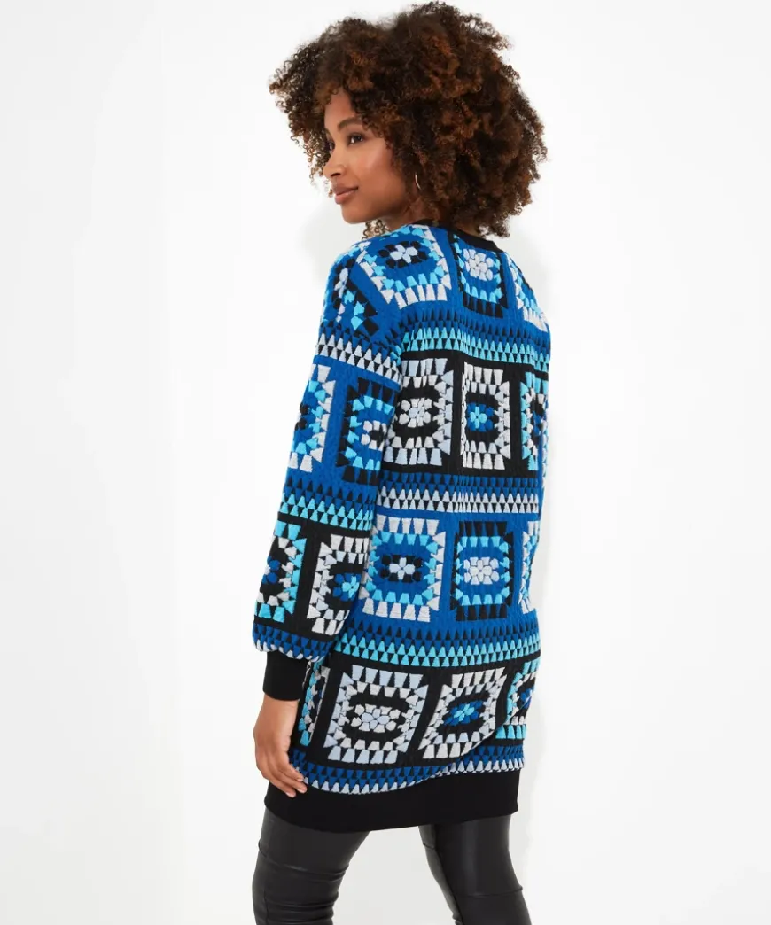 Crochet Effect Sweat Tunic Dress