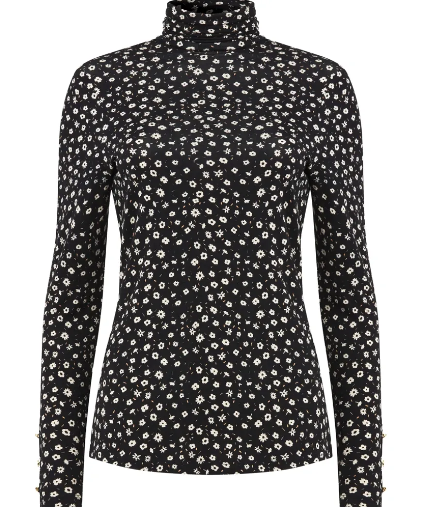 Ditsy Floral Roll Neck