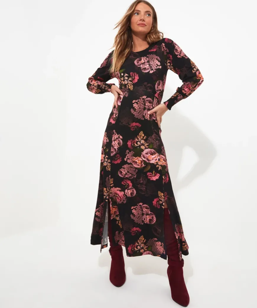 Dramatic Florals Jersey Dress