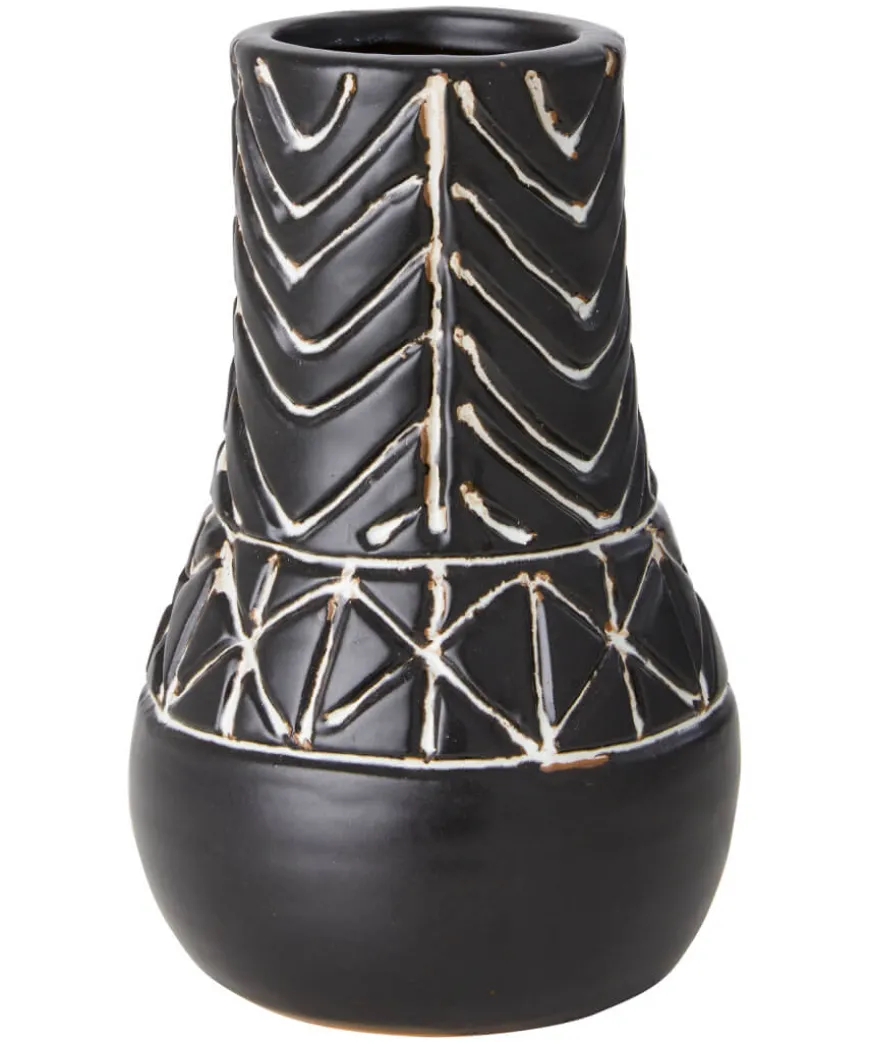 Endless Mono Coloured Etched Pattern Vase