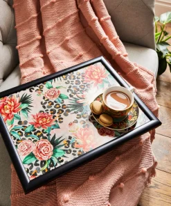 Fabulous Zebra Floral Lap Tray