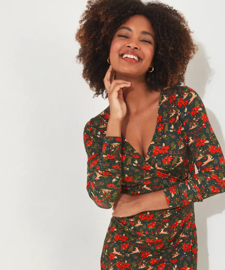 Fabulously Festive Wrap Dress