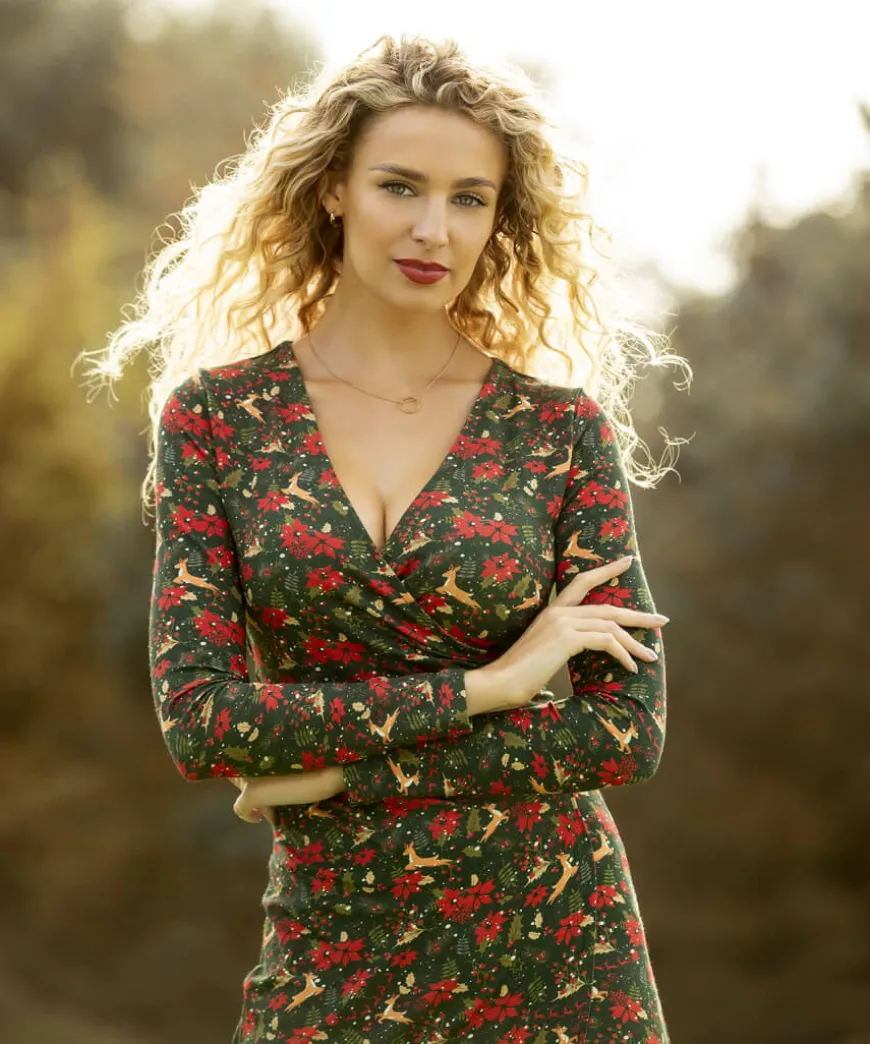Fabulously Festive Wrap Dress