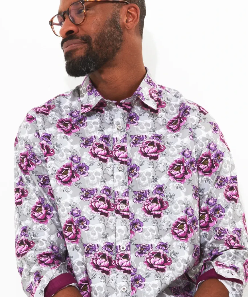 Faded Floral Skull Shirt