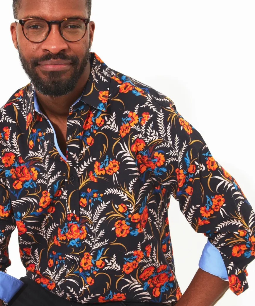 Fiery Fun Floral Shirt