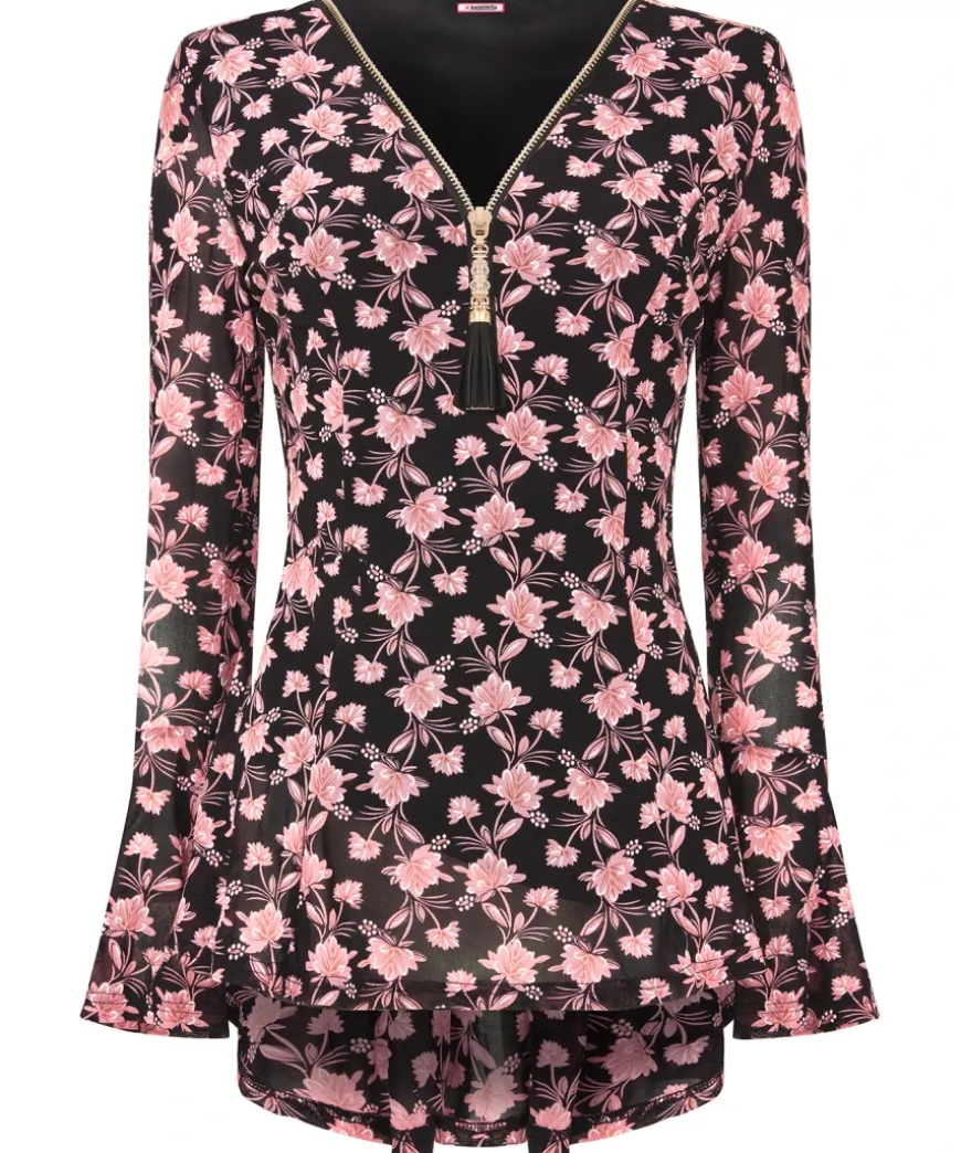 Floral Zip Top
