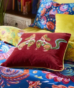 Folk Fox Crewel Work Cushion