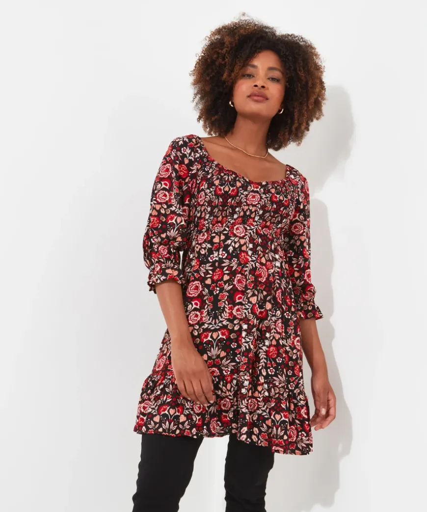 Folky Floral Tunic Dress