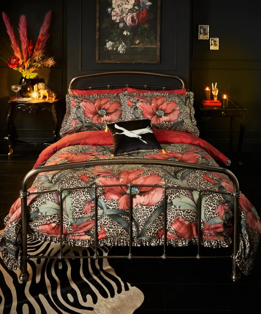 Funky Floral Leopard Reversible Bed Set