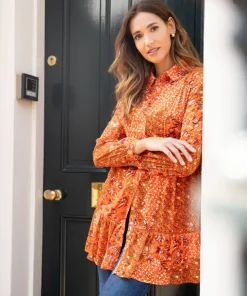 Golden Sunset Tunic Dress