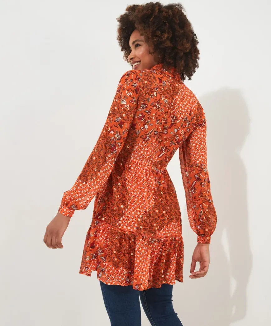 Golden Sunset Tunic Dress