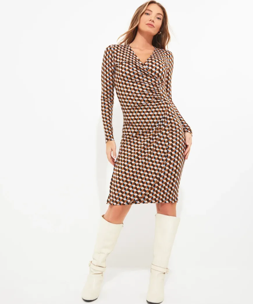 Gorgeous Geo Wrap Jersey Dress