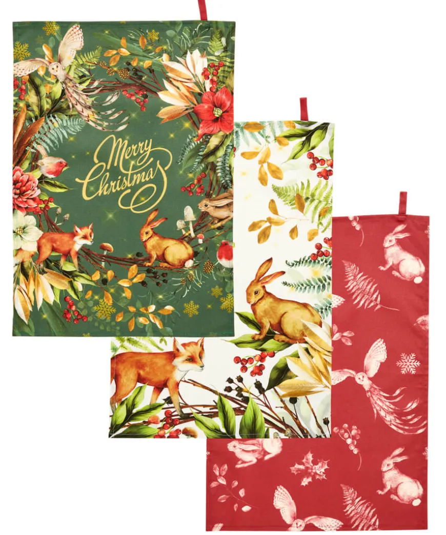 Jolly Forest Christmas Teatowels