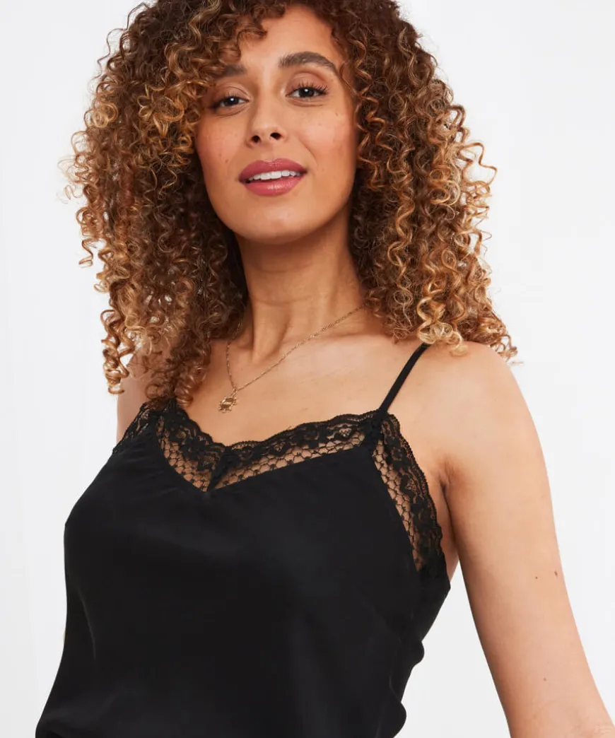 Lace Trim Cami Vest