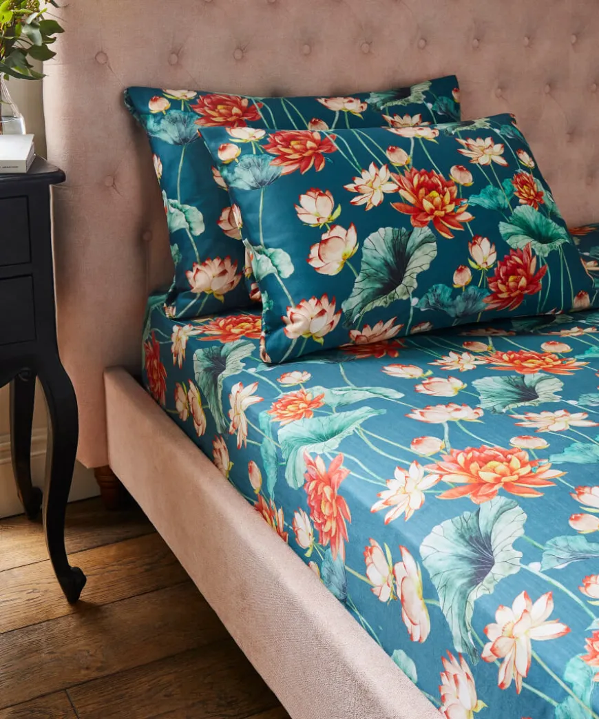 Lush Lotus Printed Floral Bedding