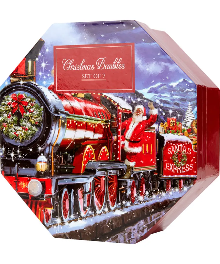 Pack Of 7 Traditional Christmas Baubles