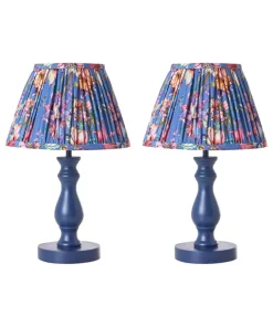 Pair Of Nouveau Printed Bedside Lamps