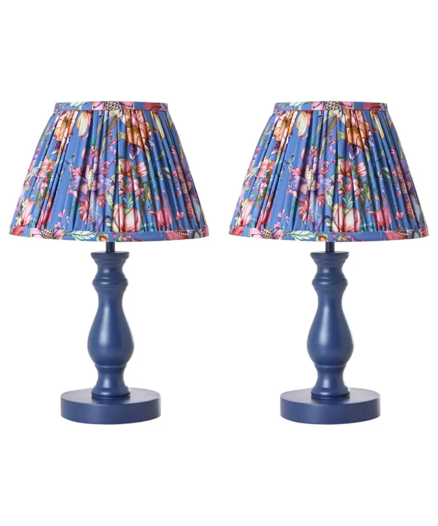 Pair Of Nouveau Printed Bedside Lamps