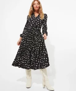 Polly Spot Pleat Dress