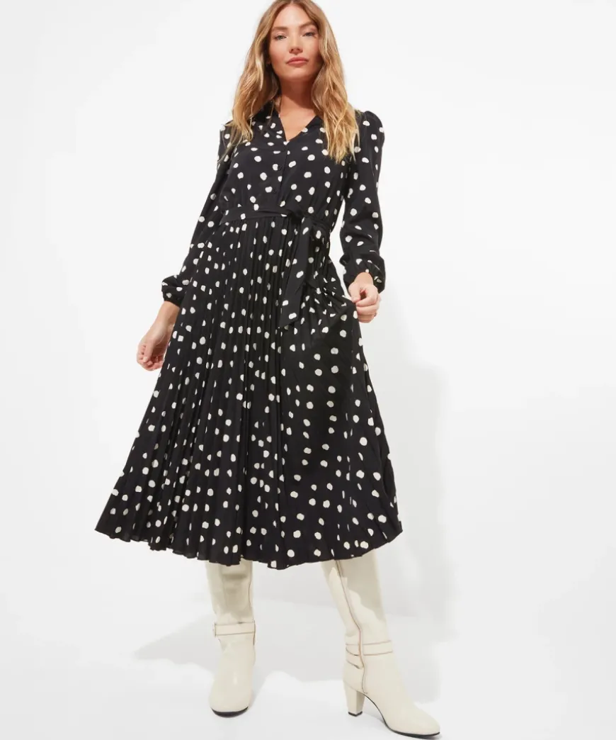 Polly Spot Pleat Dress