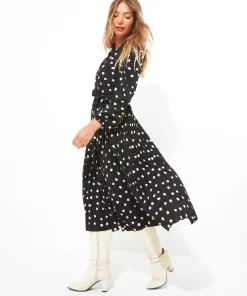 Polly Spot Pleat Dress