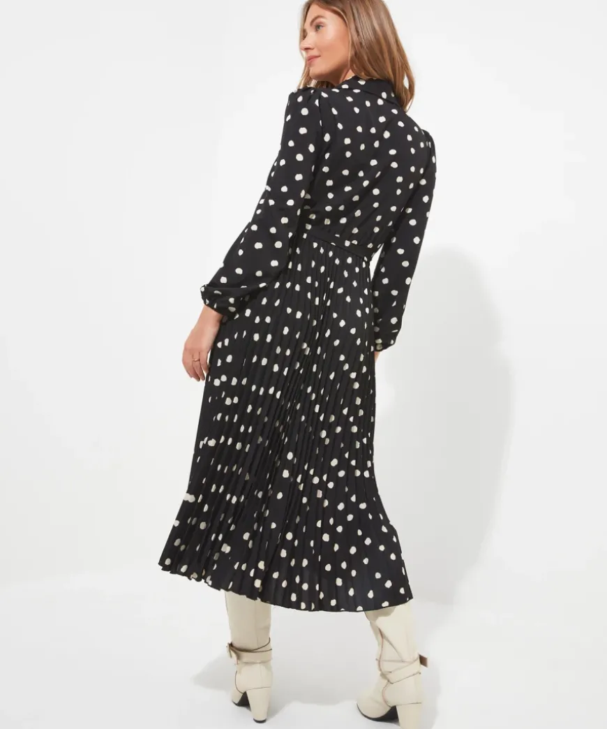 Polly Spot Pleat Dress