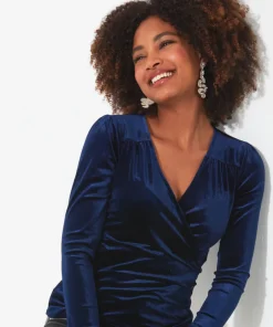 Roxanna Wrap Velour Top
