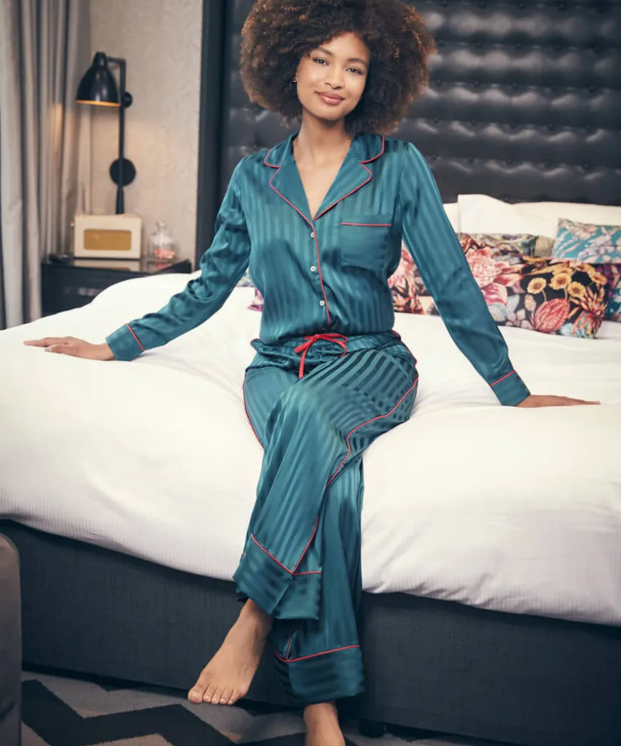 Satin Stripe Pyjama Top