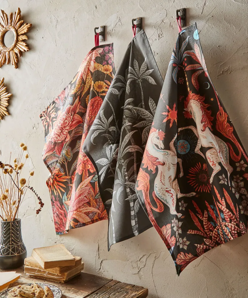 Set Of 3 Endless Sunsets Print Teatowels