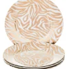 Set Of 4 Gold Metallic Zebra Side Plates