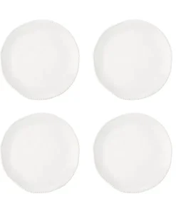 Set Of 4 Organic Beaded Dinner Plates