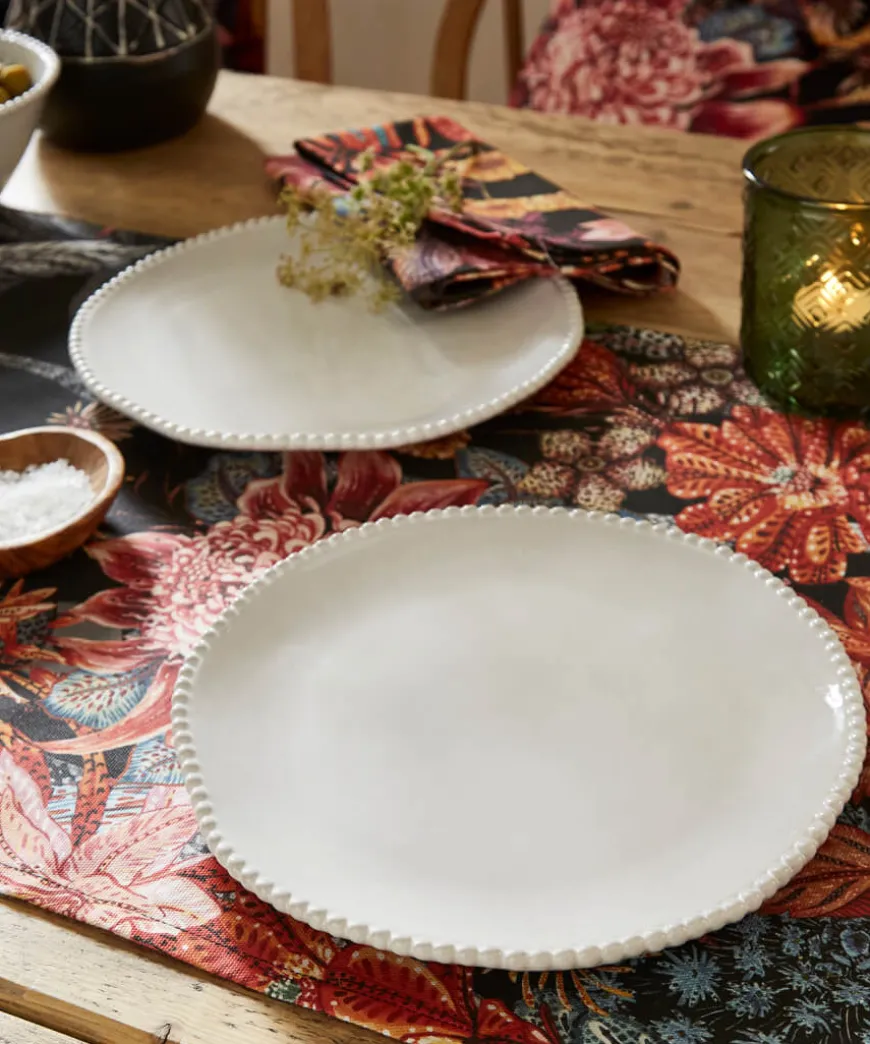 Set Of 4 Organic Beaded Side Plates