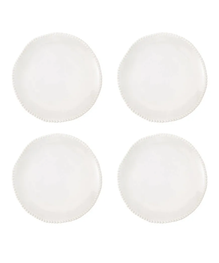 Set Of 4 Organic Beaded Side Plates
