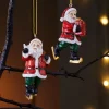 Set Of 2 Santa Christmas Baubles