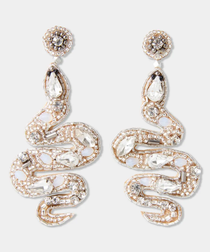 Slinky Beaded Snake Earrings