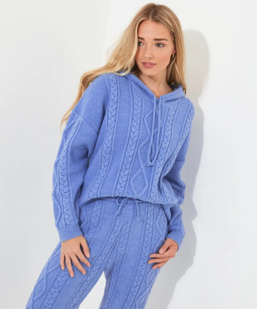 Sloe Joes Cable Knit Hoody