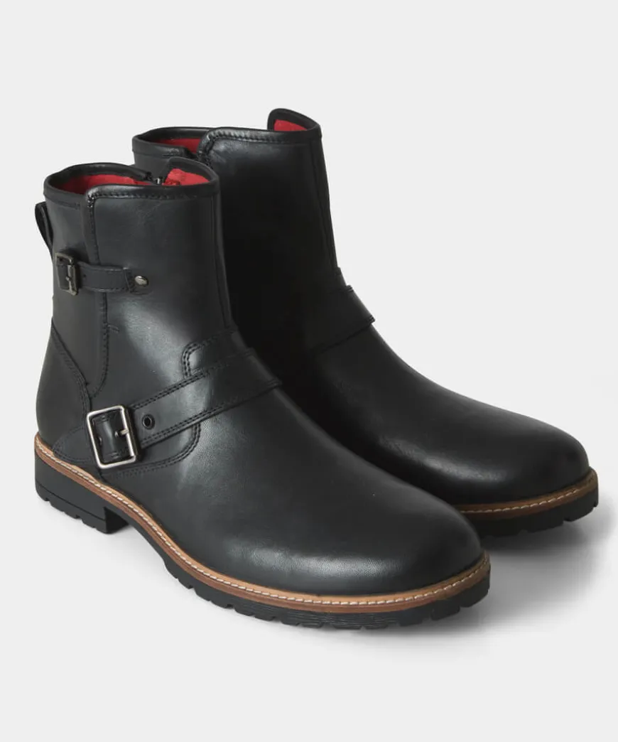 Snake Pass Leather Biker Boots