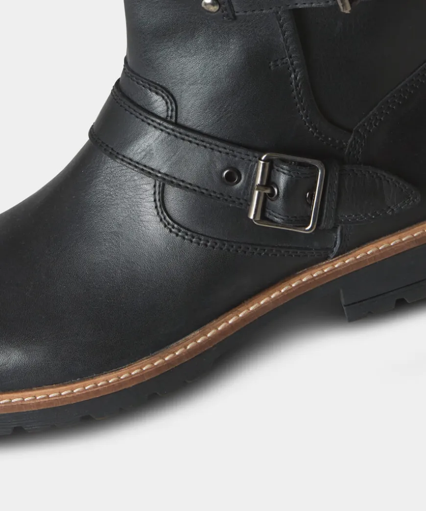Snake Pass Leather Biker Boots